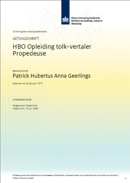 Patrick, Nederlandse vertaler aan het werk